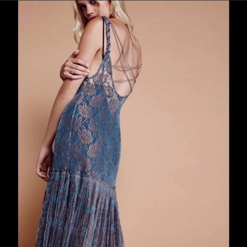 NWT Free People Blue Harlow Maxi Dress Size M